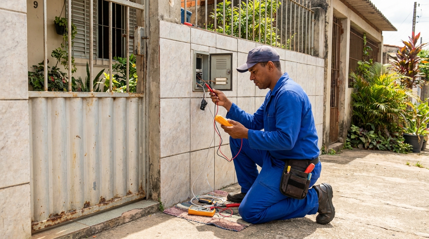 Manutenção elétrica no portão em Taubaté‑SP