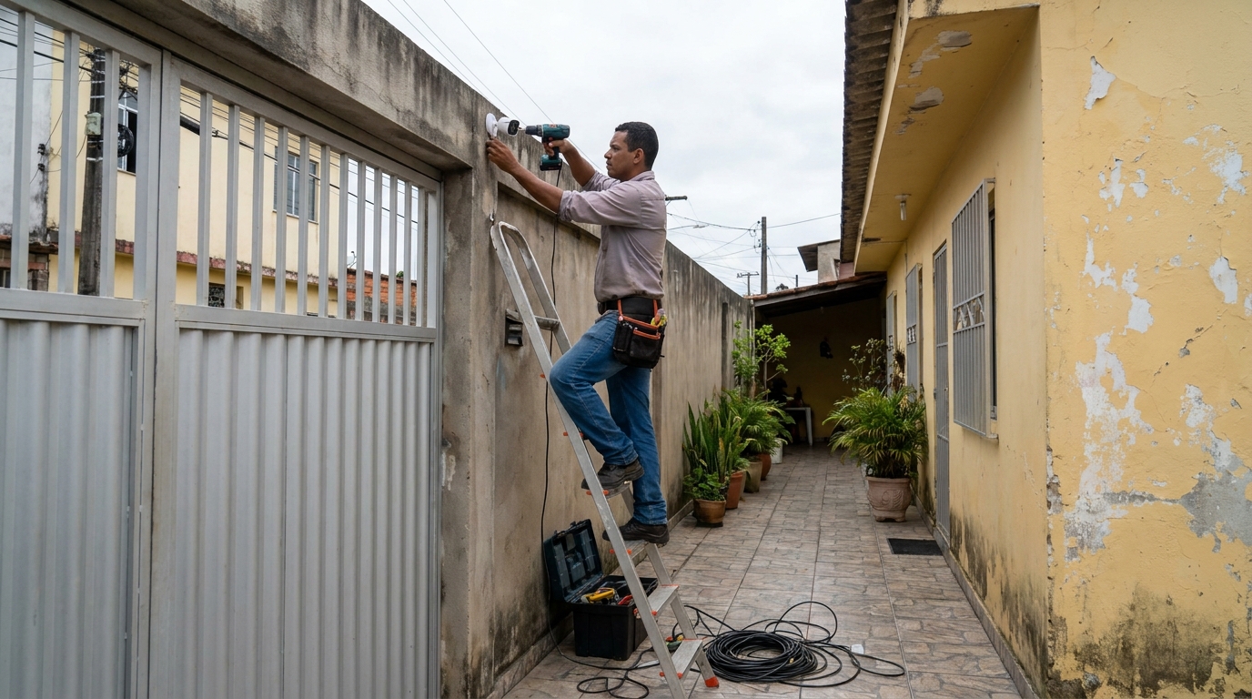 Passagem de cabeamento em Taubaté‑SP