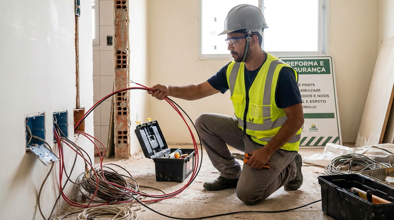 Substituição de fios antigos em Taubaté‑SP